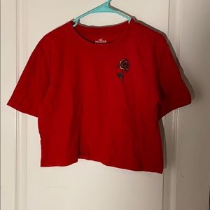 Hollister Red Cropped Tee